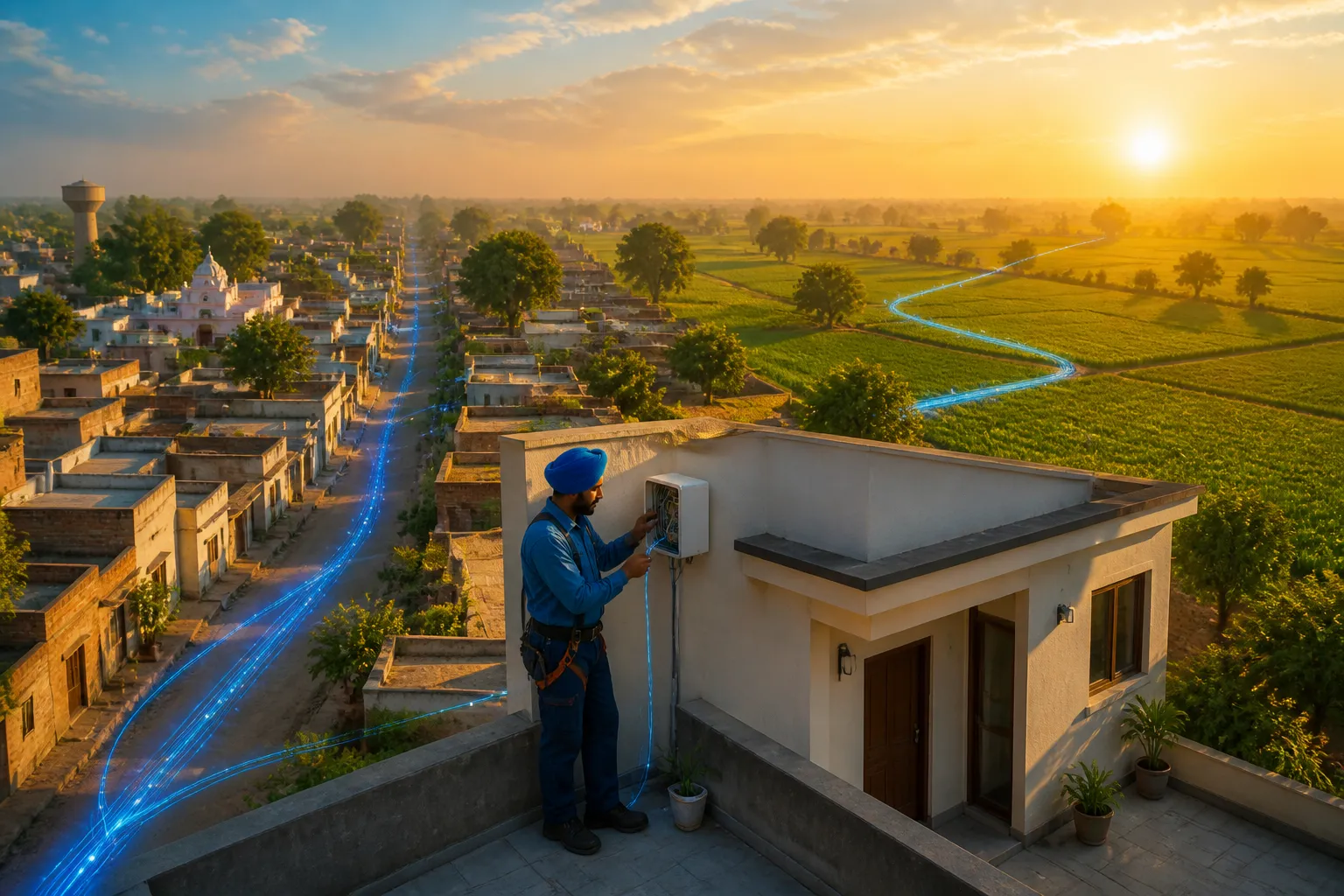 BSNL FTTH fiber coverage reaching urban Tanda and surrounding rural villages in Hoshiarpur district
